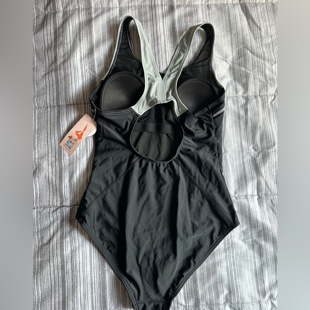 Women's Black and Gray Swimsuit - Picture 2 of 3